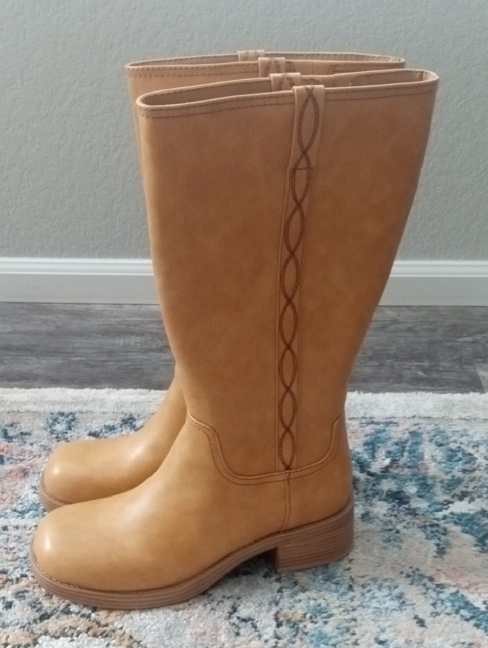 Tan Mid-calf Riding Boots